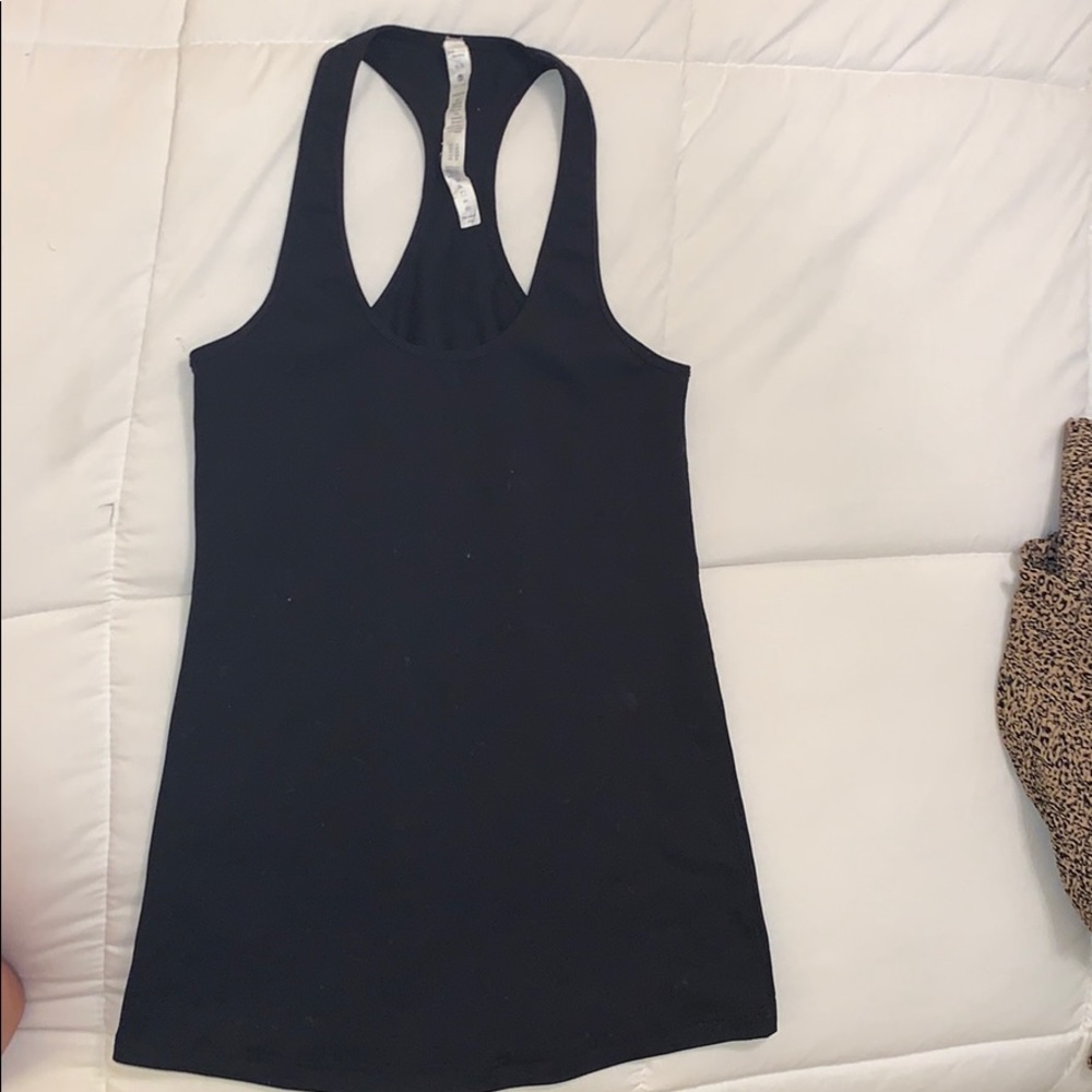 black athletic tank top
